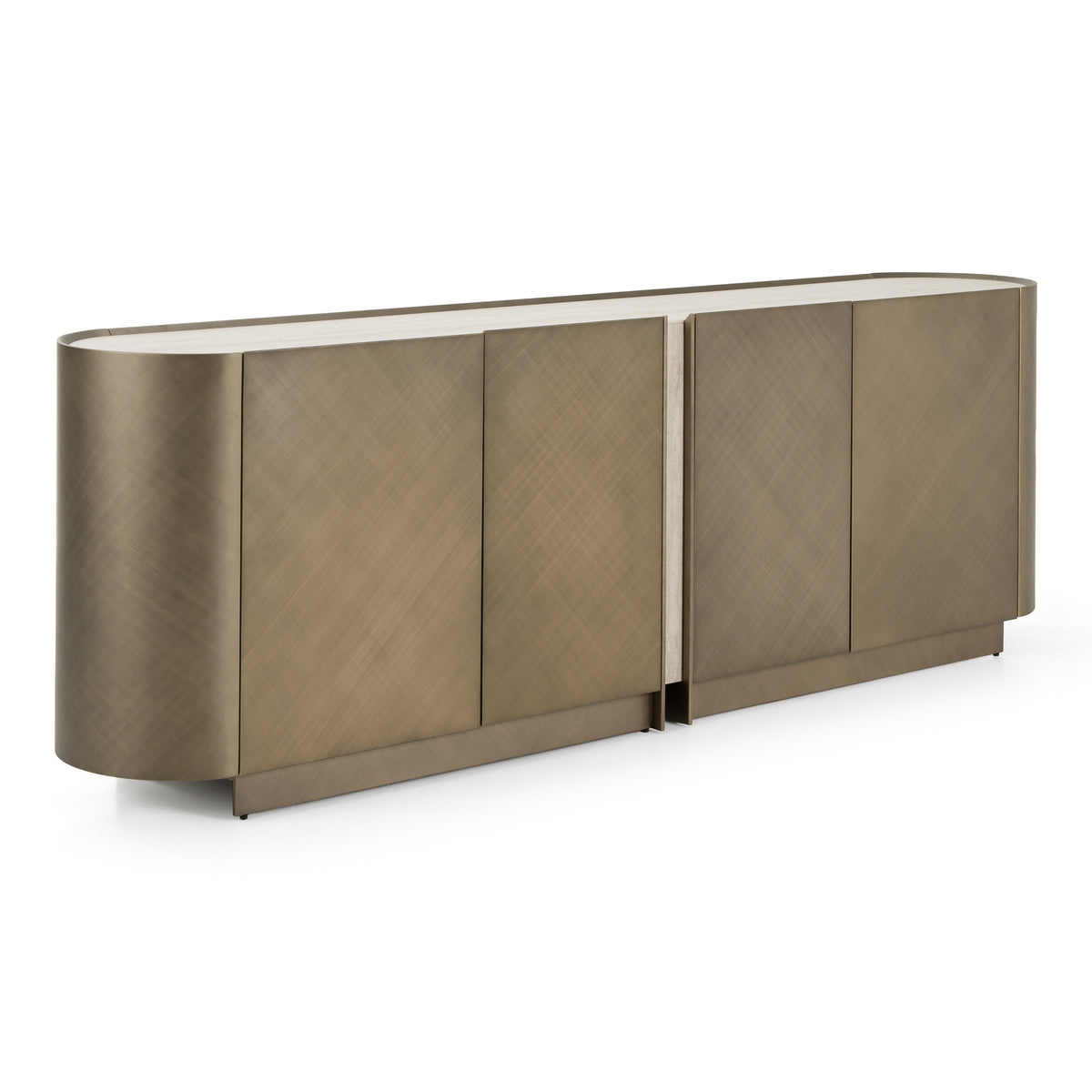 Moorgate Modern Travertine Ceramic + Bronze Buffet