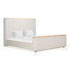 Mora Modern Cream Fabric + Wood Bed