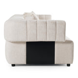 Moreno Modern Ivory Beige Fabric 4-Seater Sofa