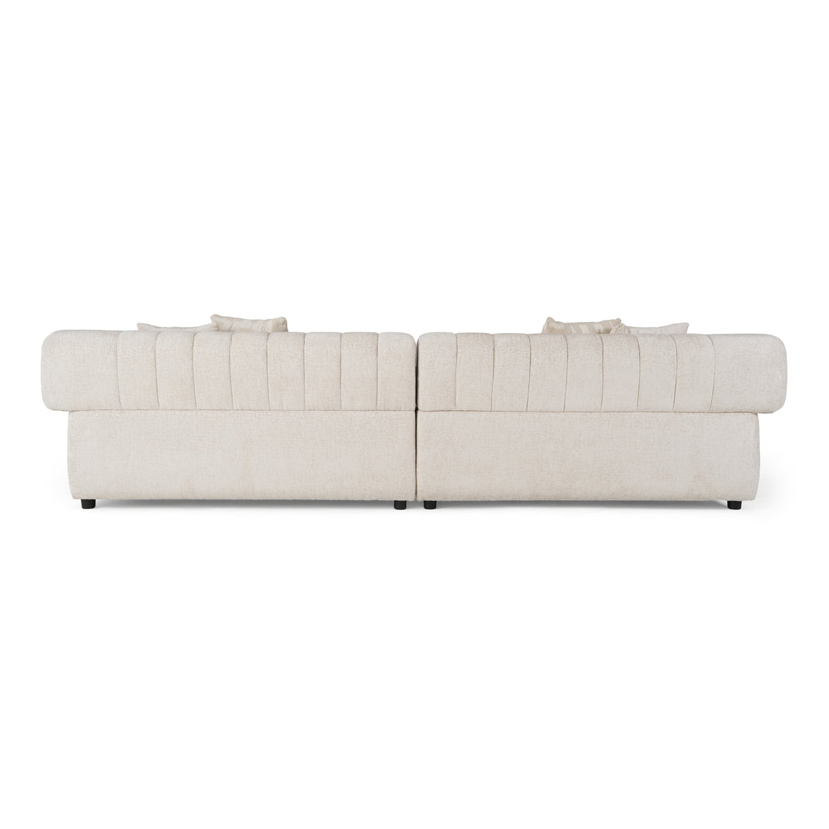 Moreno Modern Ivory Beige Fabric 4-Seater Sofa