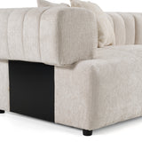 Moreno Modern Ivory Beige Fabric 4-Seater Sofa