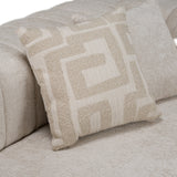 Moreno Modern Ivory Beige Fabric 4-Seater Sofa