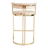 Munith Modern Beige Velvet & Gold Counter Stool
