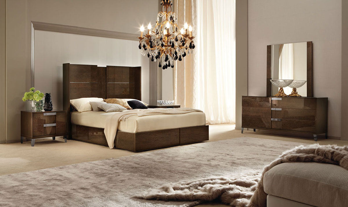 Eastern King ALF Soprano Italian Modern Bedroom Set With Storage Drawer