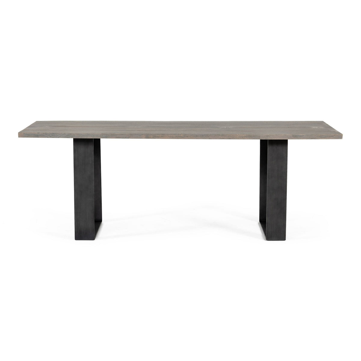 Murphy - Modern Grey Aged Oak & Black Metal Dining Table