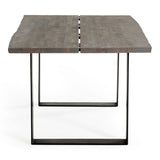 Murphy - Modern Grey Aged Oak & Black Metal Dining Table