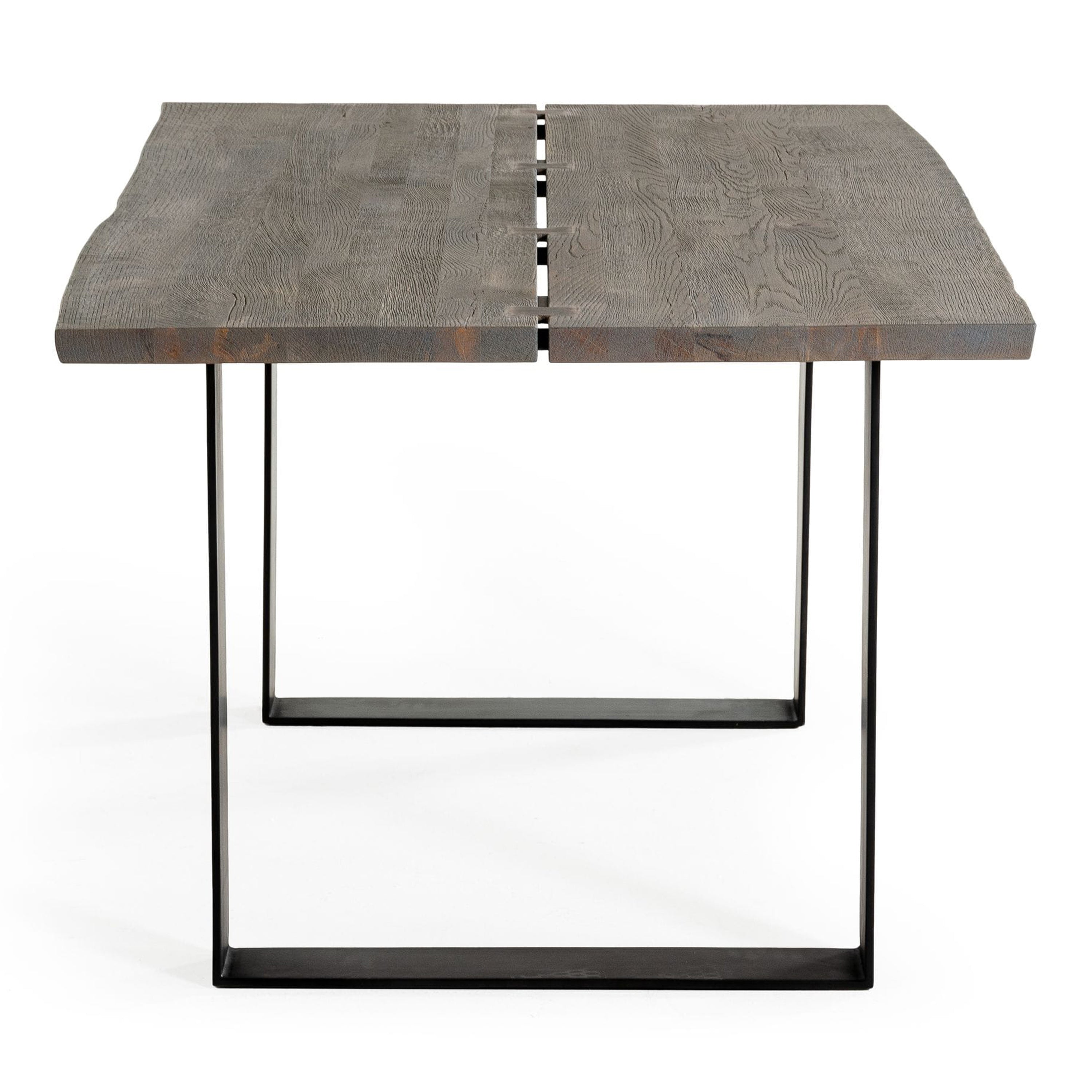 Murphy - Modern Grey Aged Oak & Black Metal Dining Table