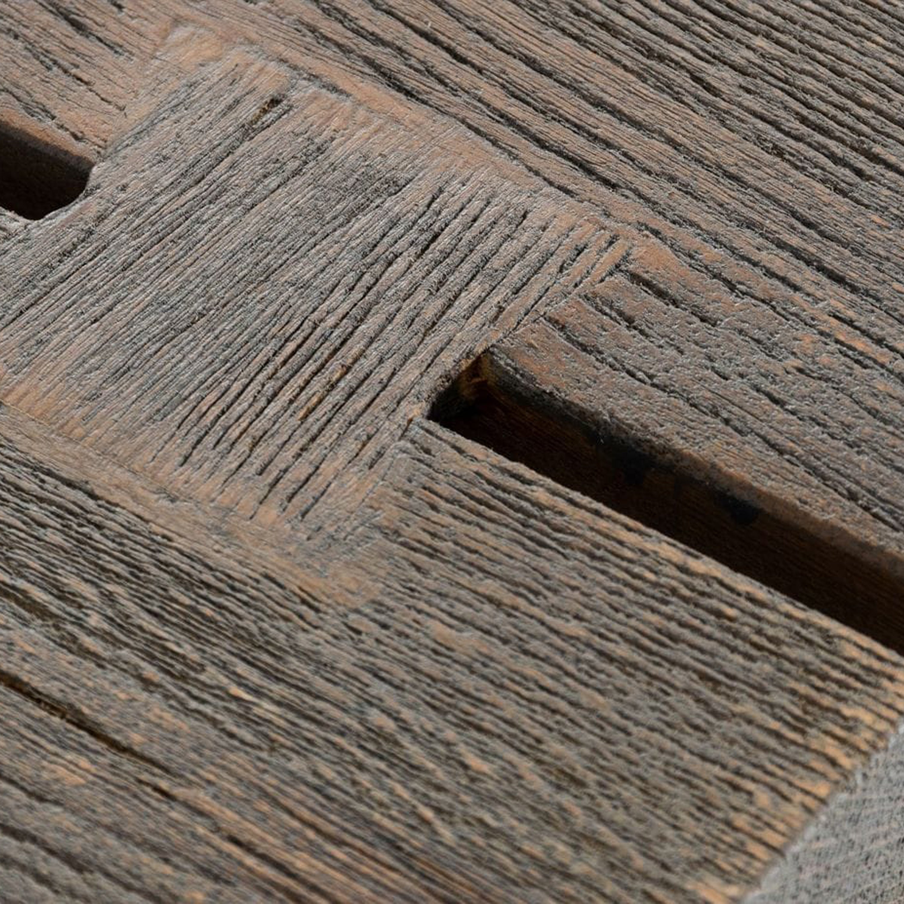 Murphy - Modern Grey Aged Oak & Black Metal Dining Table