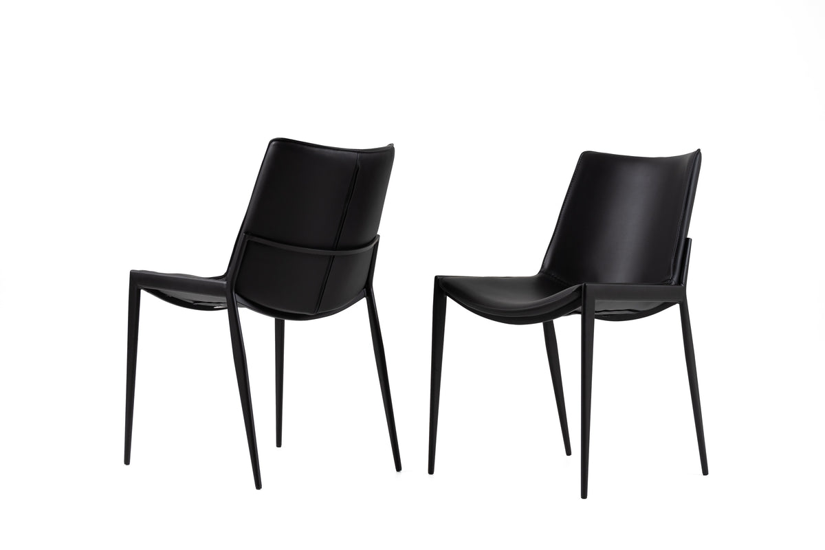 Mielcasa | Black Modrest Murray Modern Black Vegan Leather Dining Chair (Set of 2) | SKU VGHR-3634-BLK | MPN: 82437Z | Free Delivery & Free Return