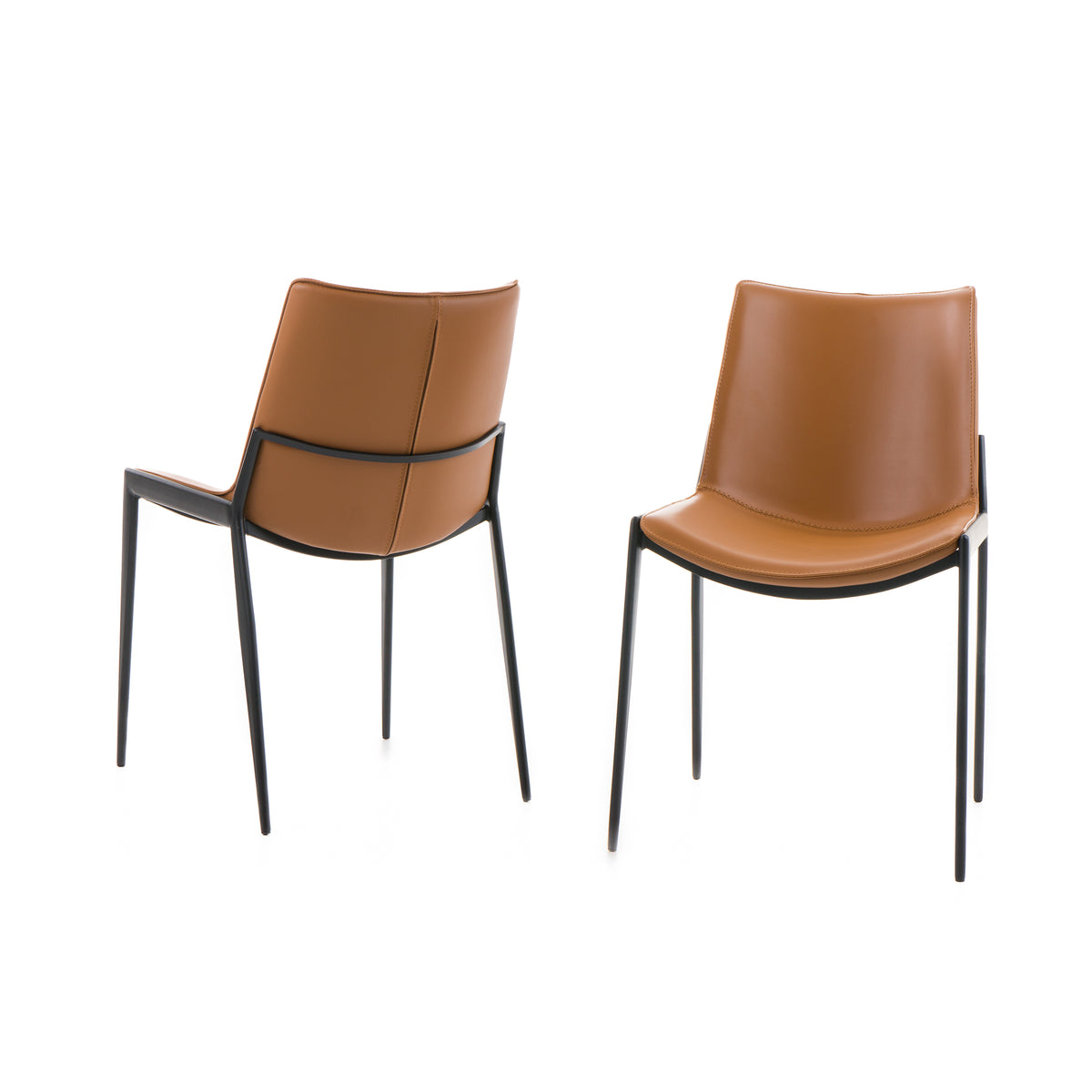 Murray Modern Camel Vegan Leather Dining Chair (Set of 2)