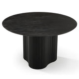 Myra Modern Black Wood Round Dining Table