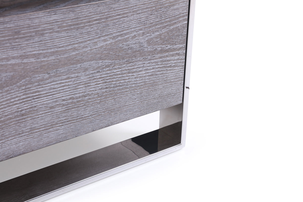Arlene Modern Grey Elm & Stainless Steel Bedroom Set