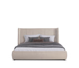 Queen Emilia Modern Beige Velvet Bed