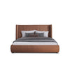 Eastern King Emilia Modern Burnt Orange Velvet Bed