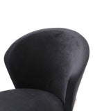 Nadia Modern Black Velvet & Rosegold Dining Chair (Set of 2)