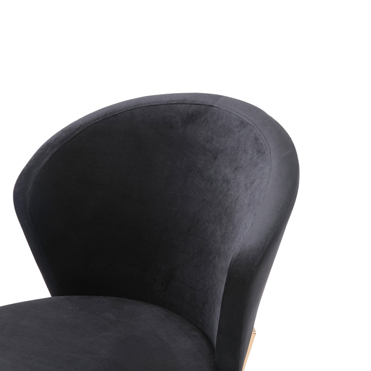 Nadia Modern Black Velvet & Rosegold Dining Chair (Set of 2)