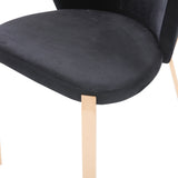 Nadia Modern Black Velvet & Rosegold Dining Chair (Set of 2)