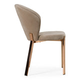 Nadia Modern Beige Velvet & Rosegold Dining Chair (Set of 2)