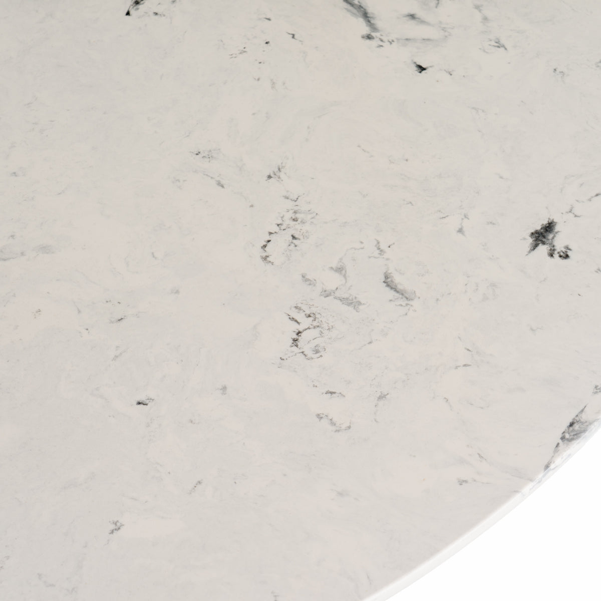 Nancy Mid-Century Modern White Marble + Walnut Round Dining Table