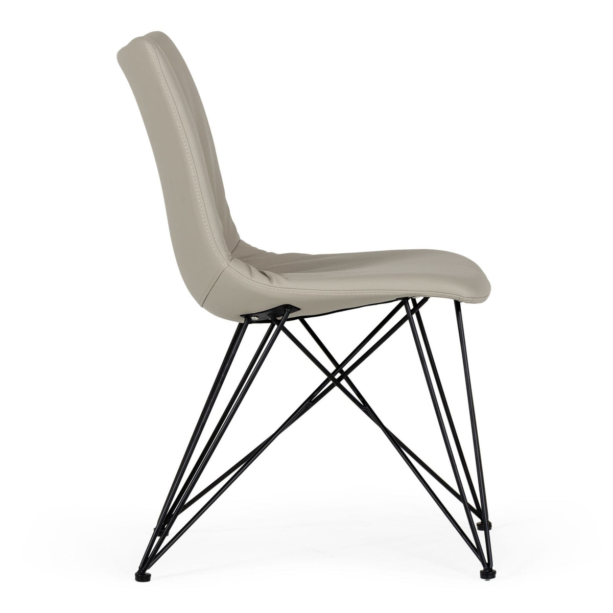 Naomi Modern Grey Leatherette Dining Chair (Set of 2)