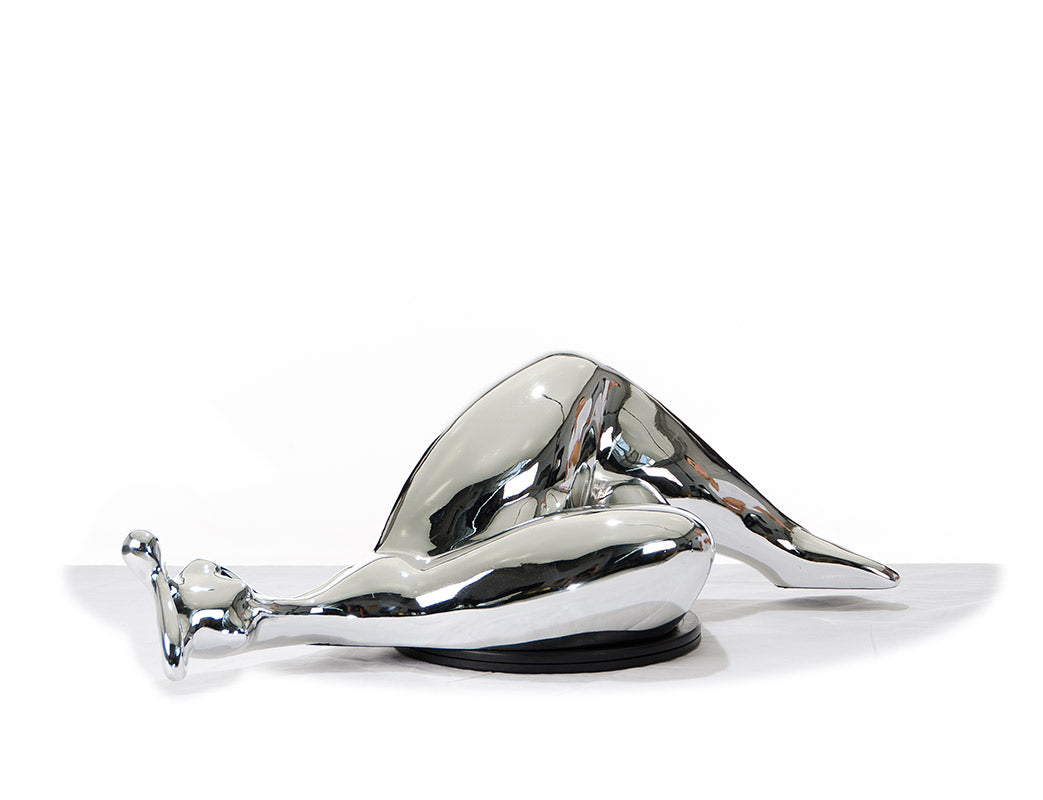 SZ0228 Modern Silver Napping Lady Sculpture