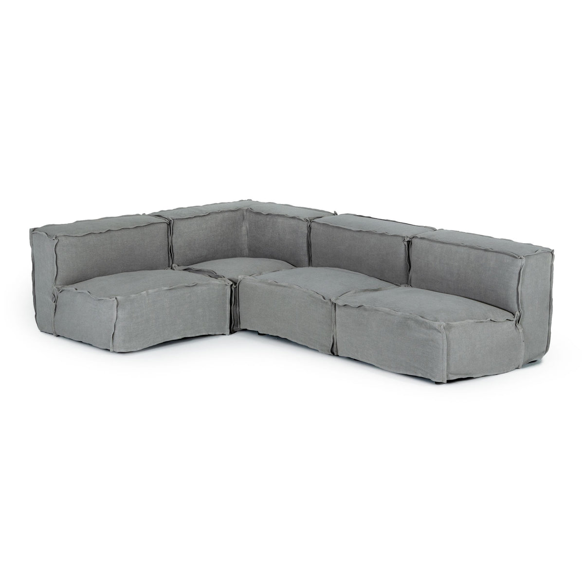 Navstar Contemporary Grey Fabric Modular Sectional Sofa