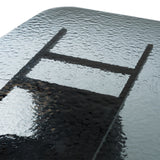Neptune Modern Grey Wave Glass + Black Dining Table