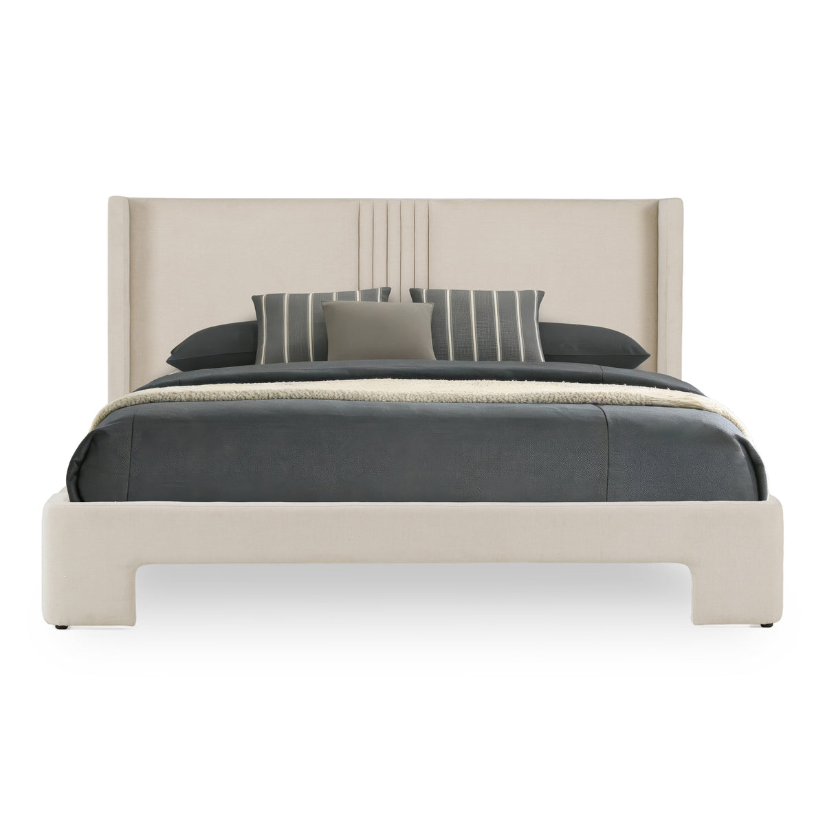 Newhart Modern Beige Fabric Bed