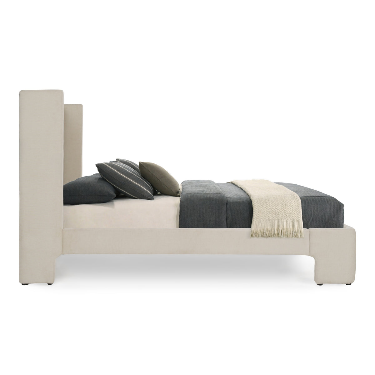 Newhart Modern Beige Fabric Bed