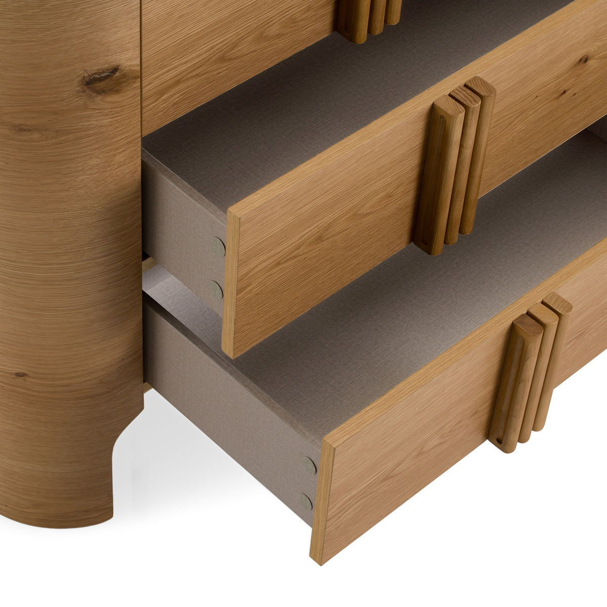 Newhart Modern Beige Fabric + Natural Oak 4-Piece Bedroom Set