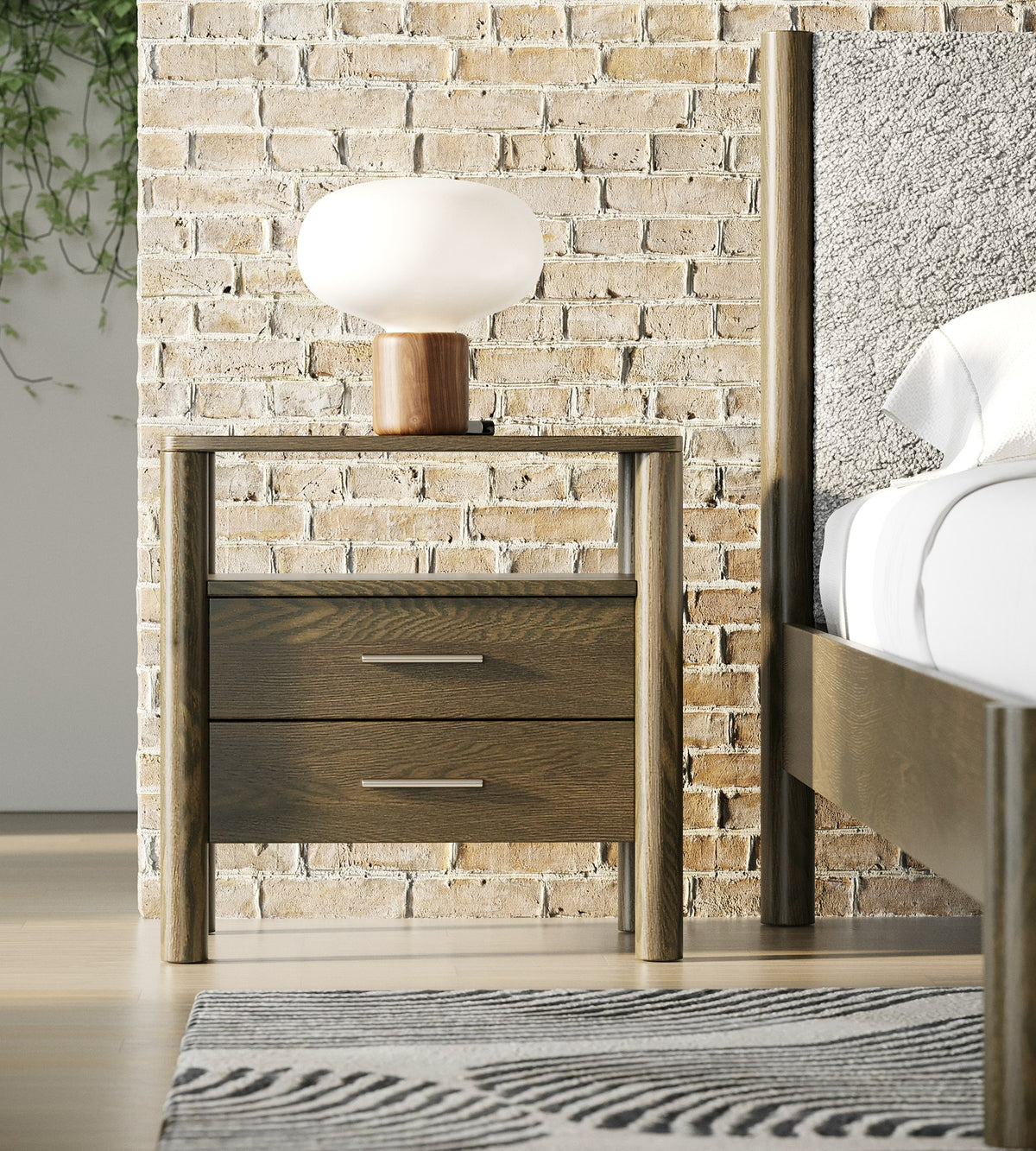 Carolina Modern Grey Fabric + Wenge Bedroom Set