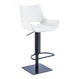 Niles Modern White Adjustable Bar Stool