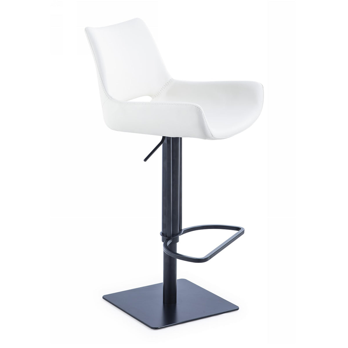 Niles Modern White Adjustable Bar Stool