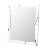Nixa Modern White & Gold Mirror