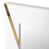 Nixa Modern White & Gold Mirror
