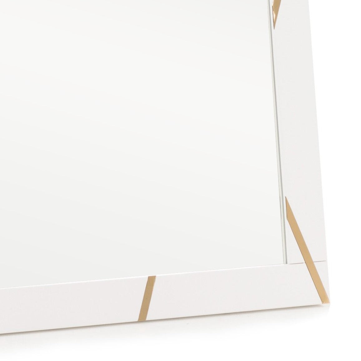 Nixa Modern White & Gold Mirror