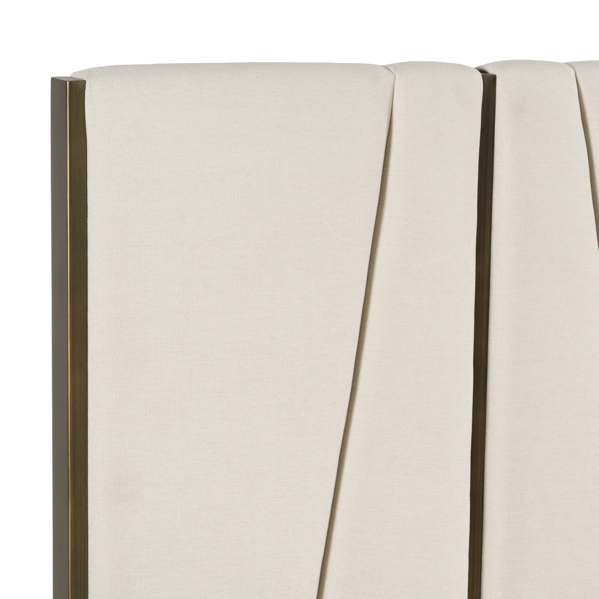 Nixa Modern Beige Velvet + Brushed Bronze + Birch Bedroom Set