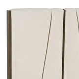 Nixa Modern Beige Velvet + Brushed Bronze + Birch Bedroom Set