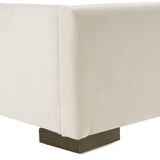 Nixa Modern Beige Velvet + Brushed Bronze + Birch Bedroom Set