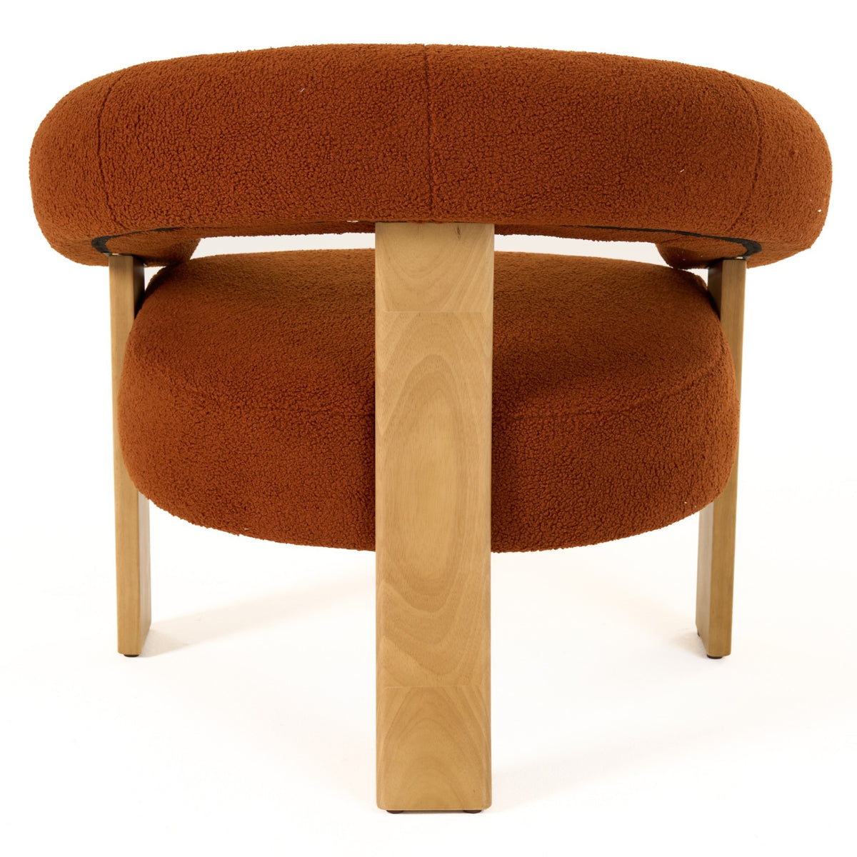 Nocona Modern Rust Fabric + Wood Accent Chair