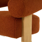 Nocona Modern Rust Fabric + Wood Accent Chair