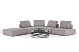 Nolden Modern Modular Grey Fabric Armless Seat