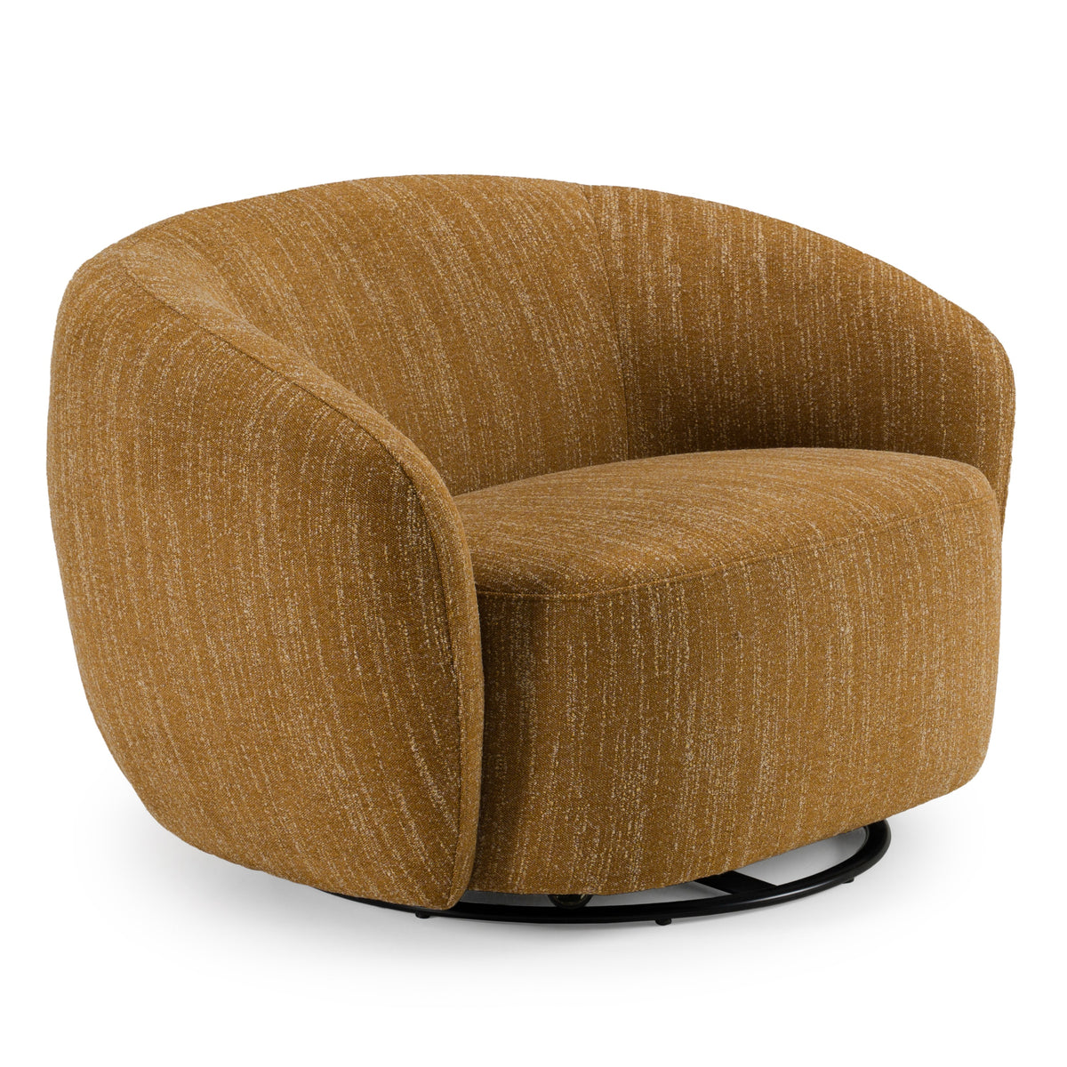 Norris Modern Mustard Fabric Swivel Accent Chair