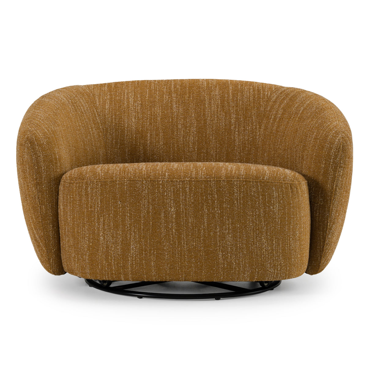 Norris Modern Mustard Fabric Swivel Accent Chair