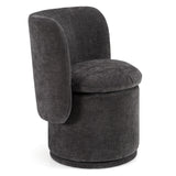 Norris Modern Dark Grey Fabric Swivel Dining Chair