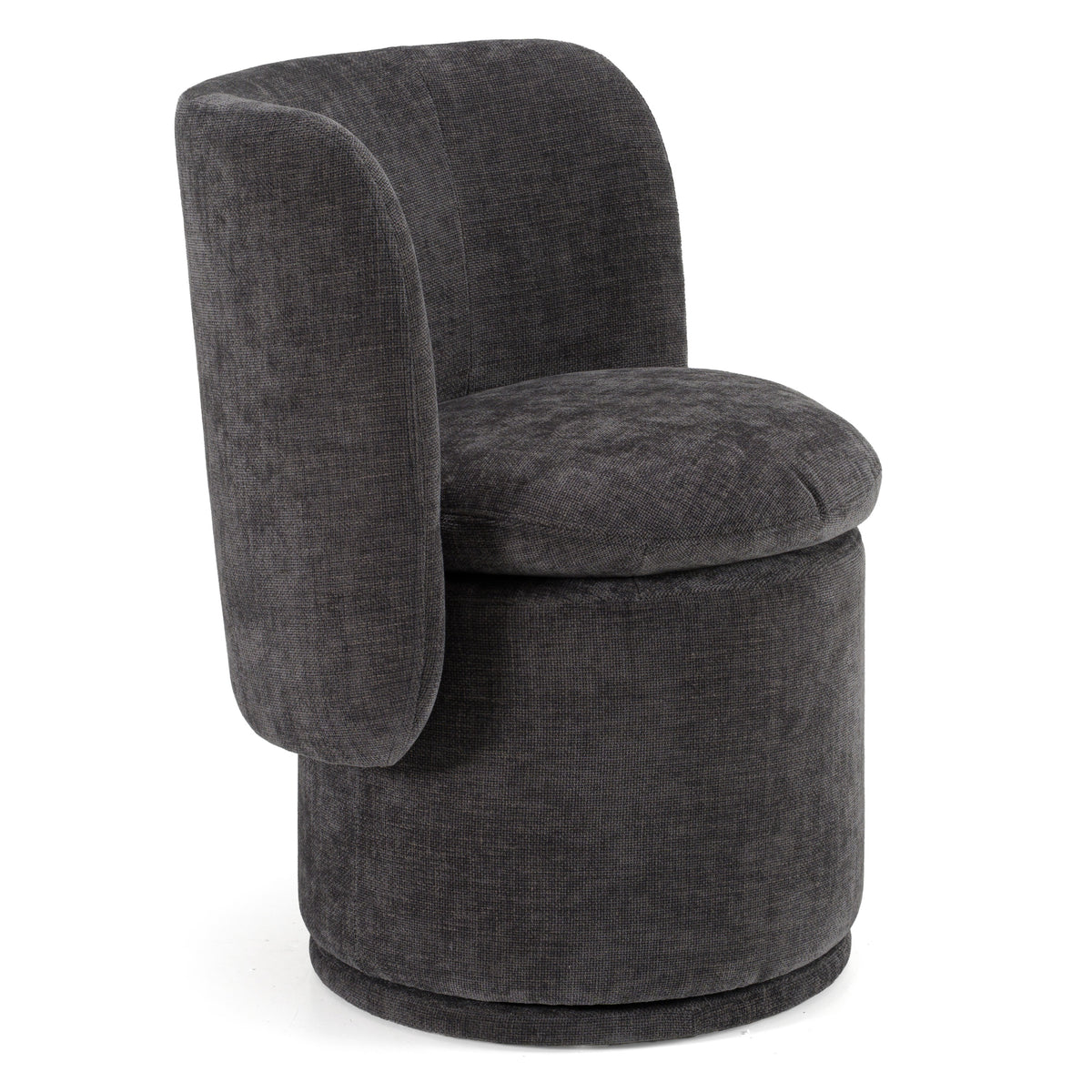 Norris Modern Dark Grey Fabric Swivel Dining Chair