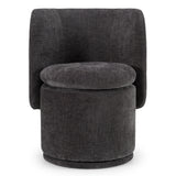 Norris Modern Dark Grey Fabric Swivel Dining Chair