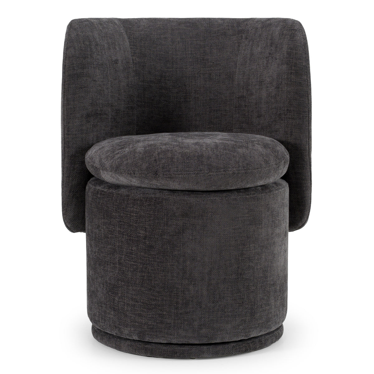Norris Modern Dark Grey Fabric Swivel Dining Chair