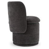 Norris Modern Dark Grey Fabric Swivel Dining Chair