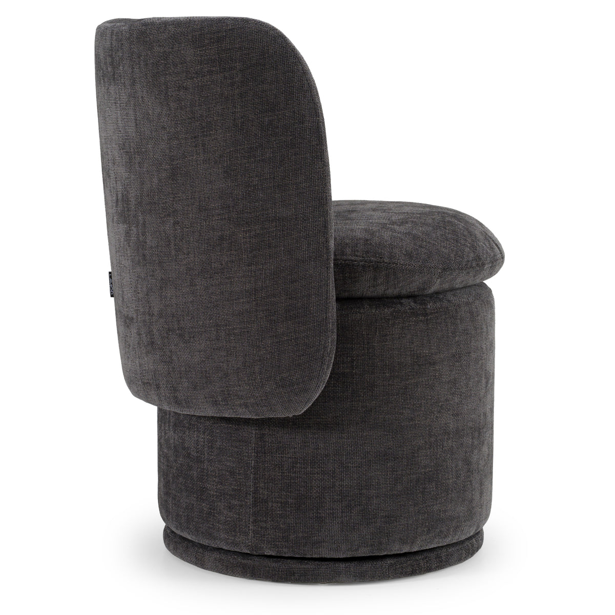 Norris Modern Dark Grey Fabric Swivel Dining Chair